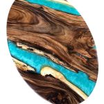 table epoxy avec bois noyer