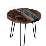 Table en Époxy et Bois de Noyer