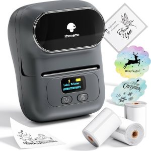 Phomemo M110 Imprimante d'étiquettes Bluetooth thermique Etiqueteuse Compatible avec Android, iOS + Rouleau