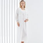 Pyjama dentelle grossesse Allaitement Robe de Chambre Longue avec Peignoir