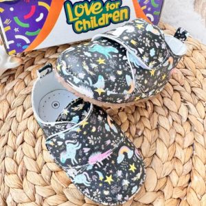 Chaussures 1ers pas en cuir motif licorne