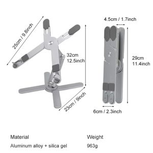 Support pour PC Portable en Aluminium - Pliable et Réglable