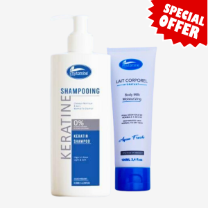 Phytamine Pack Shampooing Kératine Cheveux Normaux à Secs 420 ml + Lait Corporel Hydratant Offert