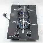 K:OLN Plaque à Gaz Encastrable ou Posable 2 feux en Verre resistant