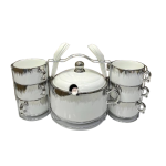 Ensembles de service à soupe avec 6 tasses -métalliques dorés ou argentés