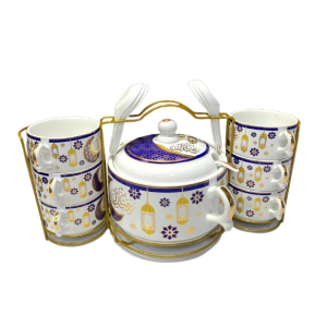 Ensemble de Soupière avec 6 Bols, 6 Cuillères, une Louche et Support