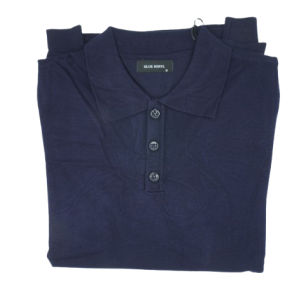 Polo à Manches Longues pour Homme Bleu