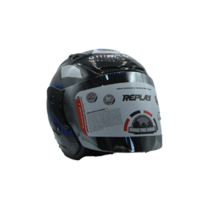 Casque Moto - REPLAY Bleu, Blanc, Noir,Gris