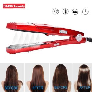 Kemei Fer à lisser professionnel pulvérisation vapeur défriser cheveux Plaques céramique