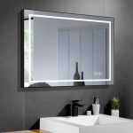 Miroir de salle de bain avec éclairage LED 80/60, 8114 black horizontal