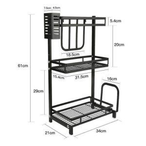 Étagère à Epice-3 Niveaux pour Cuisine métal inoxidable