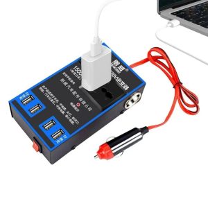 Prise 1500w de voiture et quatre tête USB 12 V