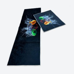 Lot de 2 Tapis de Cuisine Antidérapants Lavables avec Autocollant - Designs Poivre