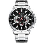 CURREN 8363 Nouveau Sport Chronographe Montres pour Hommes Montre-Bracelet en Acier Inoxydable