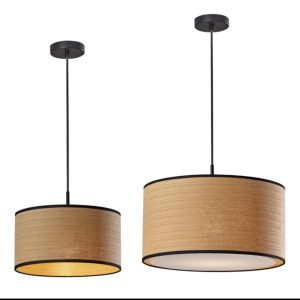 Luminaire Suspendu LIBERIA rond 30cm Raphia Zen Design Naturel
