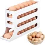 Distributeur d'œufs pour Réfrigérateur, Rouler Automatiquement La Boîte À 4 Niveaux(Blanc)