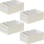 HOTOOLME - Paquet de 4 Bacs de Rangement en Lin