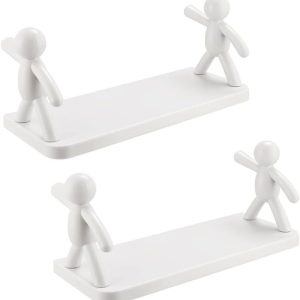 WOLWES Étagères Flottantes - Étagère de Douche Étanche (2 pièces)