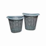 Panier à Linge en Plastique avec Système d'Aération - Design Tressé Moderne
