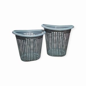 Panier à Linge en Plastique avec Système d'Aération - Design Tressé Moderne