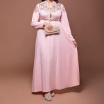 Jabador Maroc Caftan wahiba Crêpe -Rose / Taille M