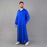 Jabador Maroc Djellaba Mlifa EXTRA Homme haute couture - Bleu royal