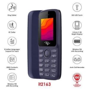 ITEL Téléphone Portable IT2163 Centrale Électrique De Poche - Double SIM, Torche, Radio FM Et Longue Durée De Batterie