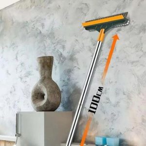 Brosse de nettoyage 2 en 1 à long manche - Brosse pour sol et carrelage