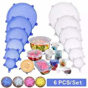 Couvercles en Silicone Super Stretch - Ensemble de 6 pièces