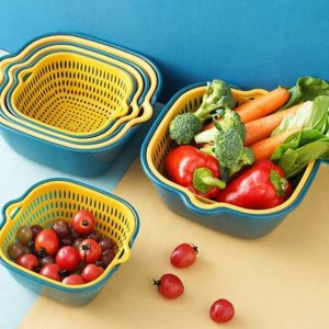 Passoire de Cuisine Double Couche – Système de Drainage et de Stockage Pratique
