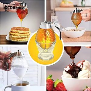 Distributeur de Miel Pratique – Récipient Accompagné d’un Support et d’un Couvercle