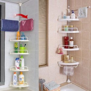 Étagère d’angle 4 niveaux – Réglable, fonctionnelle, en acier