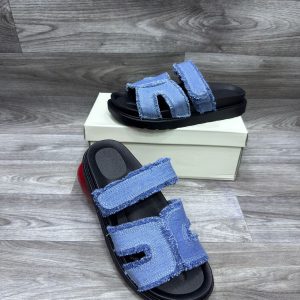 Mules femme en jean déchiré