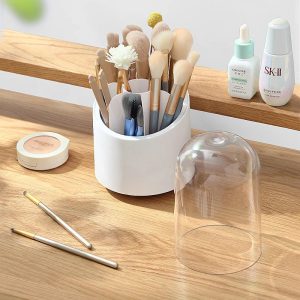 Boîte de Rangement Rotative 360° pour Pinceaux de Maquillage, Organisateur Multifonction pour Cosmétique
