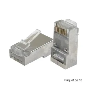 FICHE RESEAU RJ45 CATA6 STP METAL 100 pièce