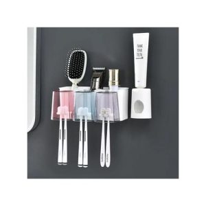 Porte-brosse à dents et distributeur automatique de dentifrice