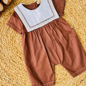 Barboteuse bébé fille en lin