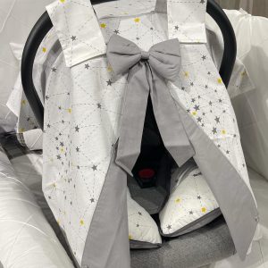 cache et protége bébé en siège auto coton biologique -bebekevi