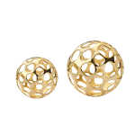 Statue Ajourée en Boule Dorée