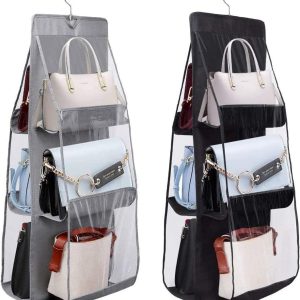 Organisateur de Sacs Transparent Rotatif - 6 Poches Étanches