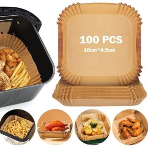 Papier de cuisson pour Air Fryer, Carre Antiadhésif, Non collés 20cmx4,5cm