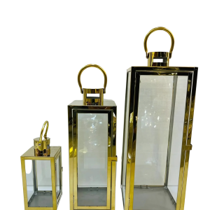 Bougeoir en acier inoxydable, lanterne décoratives pour la décoration de la maison, disponible en cuivre, Rose, or