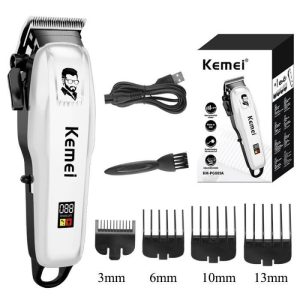 KEMEI - Tondeuse à Cheveux Professionnelle - KM-809A - Sans Fil - 4 Peignes de Guide - Réglages de Longueur 0.5-13mm