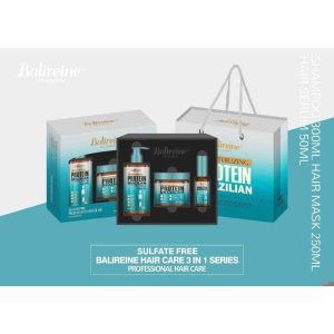 Balireine Brazilian Protein: Coffret Soin Capillaire 3-en-1 Sans Sulfates pour une Hydratation Intense