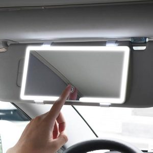 Miroir de Maquillage de Voiture, Écran Tactile, Intensité Variable, Trois Modes HD LED