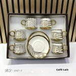 Six tasses et six soucoupes Tasse à thé Service