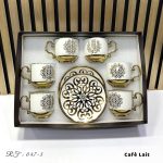 Six tasses et six soucoupes Tasse à thé Service