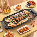 Grill électrique, Grill de Barbecue domestique sans fumée, Plancha antiadhésive