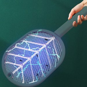 Raquette à moustiques électrique 2 en 1 pour l'extérieur et l'intérieur