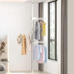 Porte-Manteau Portable Réglable avec Crochets Rotatifs - Intérieur/Extérieur